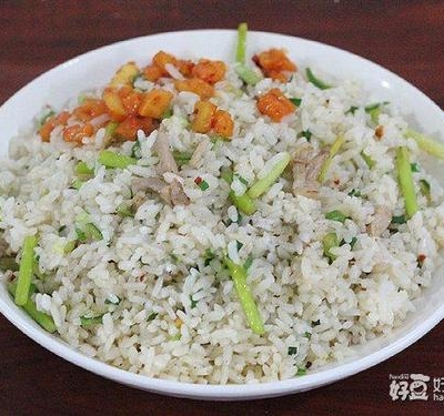 蒜苔肉丝炒饭