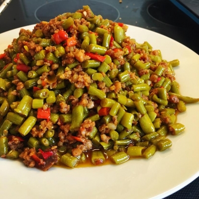 酸豆角肉末