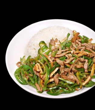 青椒肉丝盖饭
