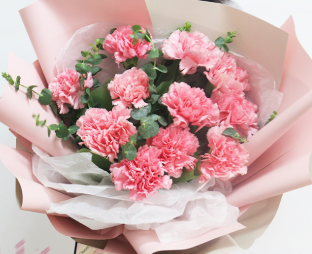 送妈妈-11枝粉色康乃馨鲜花花束