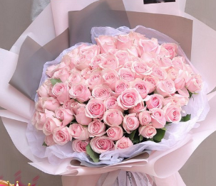 甜甜蜜蜜-99枝粉玫瑰花束