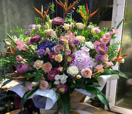 财神到-高端定制三脚架开业花篮单个