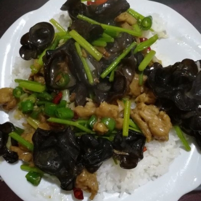 木耳肉丝盖饭
