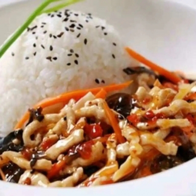 鱼香肉丝盖饭