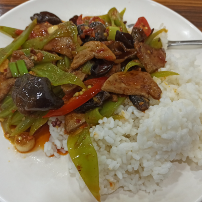 肝腰合炒盖饭
