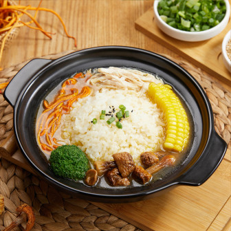 鸡松茸鸡汤饭