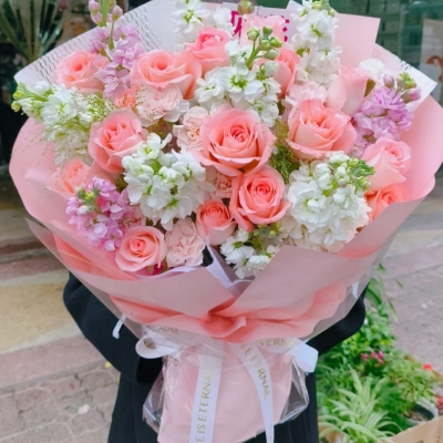 粉色系混搭花束