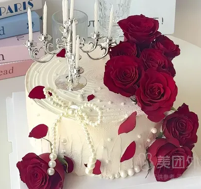 【鲜花烛台】玫瑰花瀑布蛋糕