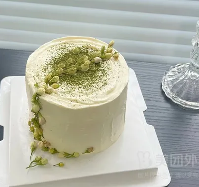 四寸抹茶茉莉花蛋糕双层夹心
