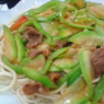西葫芦牛肉盖面