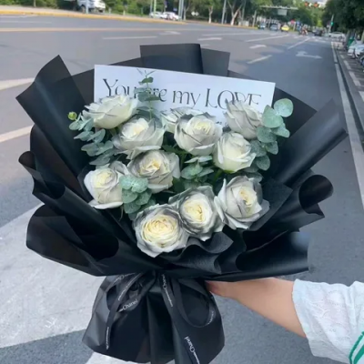 【男士专属】十一朵黑骑士玫瑰花束喷色玫瑰生日鲜花花束