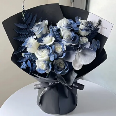 【11朵碎冰蓝玫瑰碎冰蓝】11朵碎冰蓝花束送男友女友生日花束