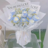 【等风热吻】11朵碎冰蓝玫瑰花花束送男友