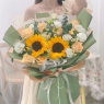 【四下皆是你】2朵向日葵花束混搭香槟玫瑰送对象