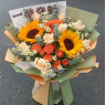 【毕业季】2朵向日葵8朵香槟玫瑰花束送学生送同学
