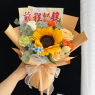 【前程似锦】1朵向日葵2朵香槟玫瑰混搭毕业季花束